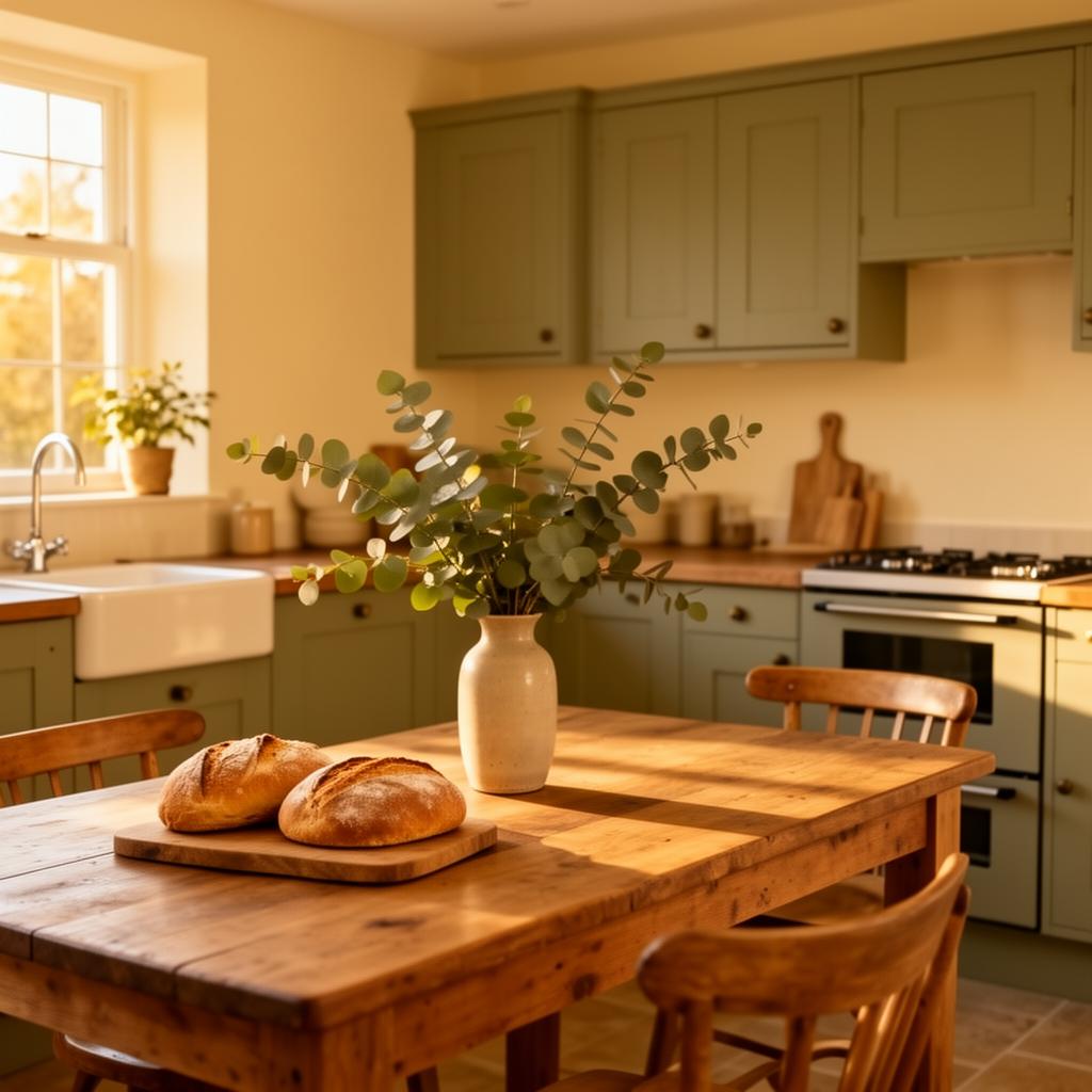 Sunlit communal kitchen at KALMA